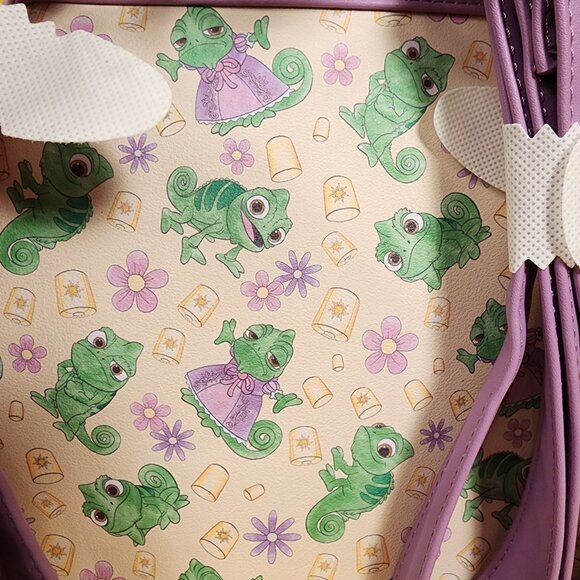 Loungefly Disney Tangled Pascal Dress AOP Expressions Mini Backpack NEW main image 5